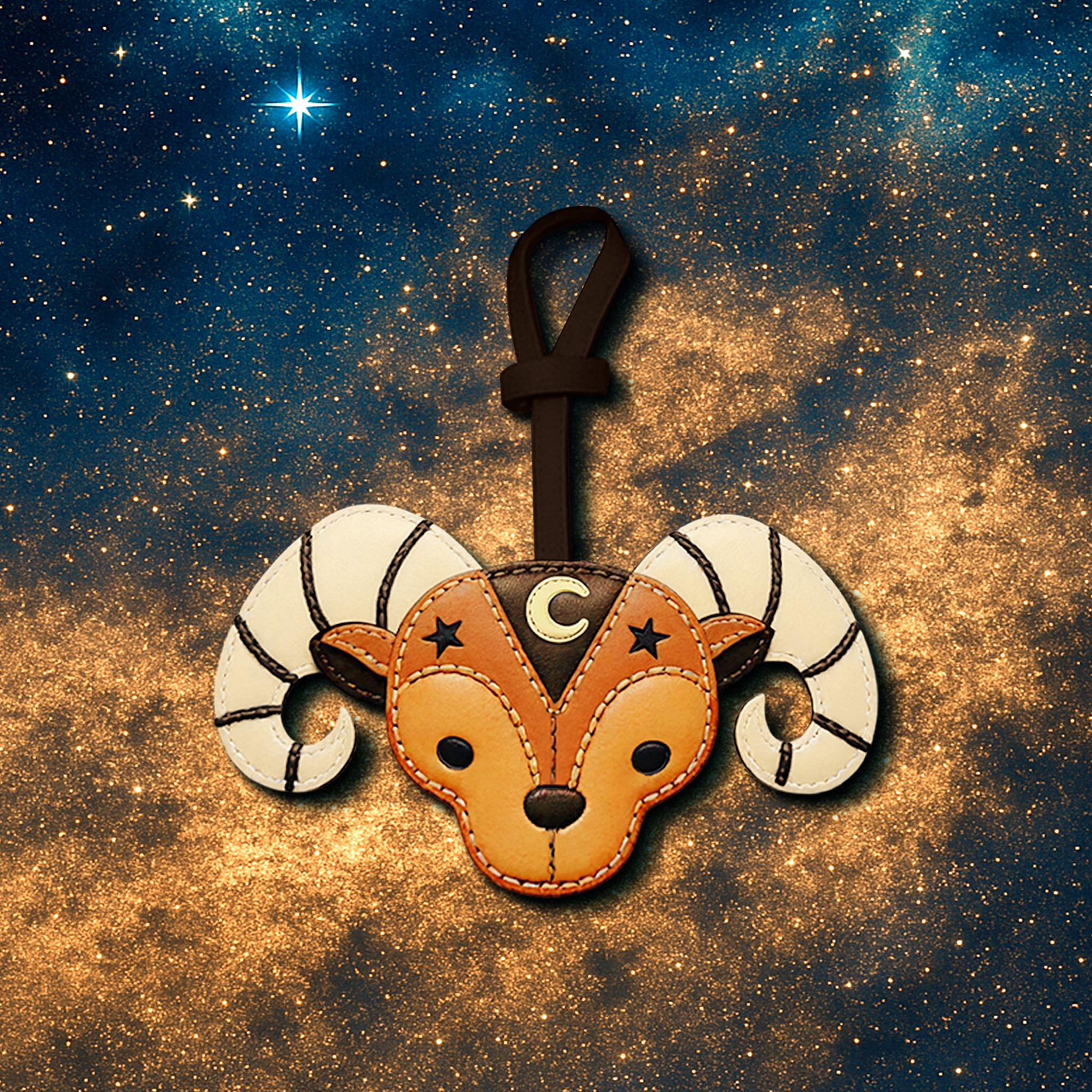 Aries - Zodiac Horoscope Leather Charm