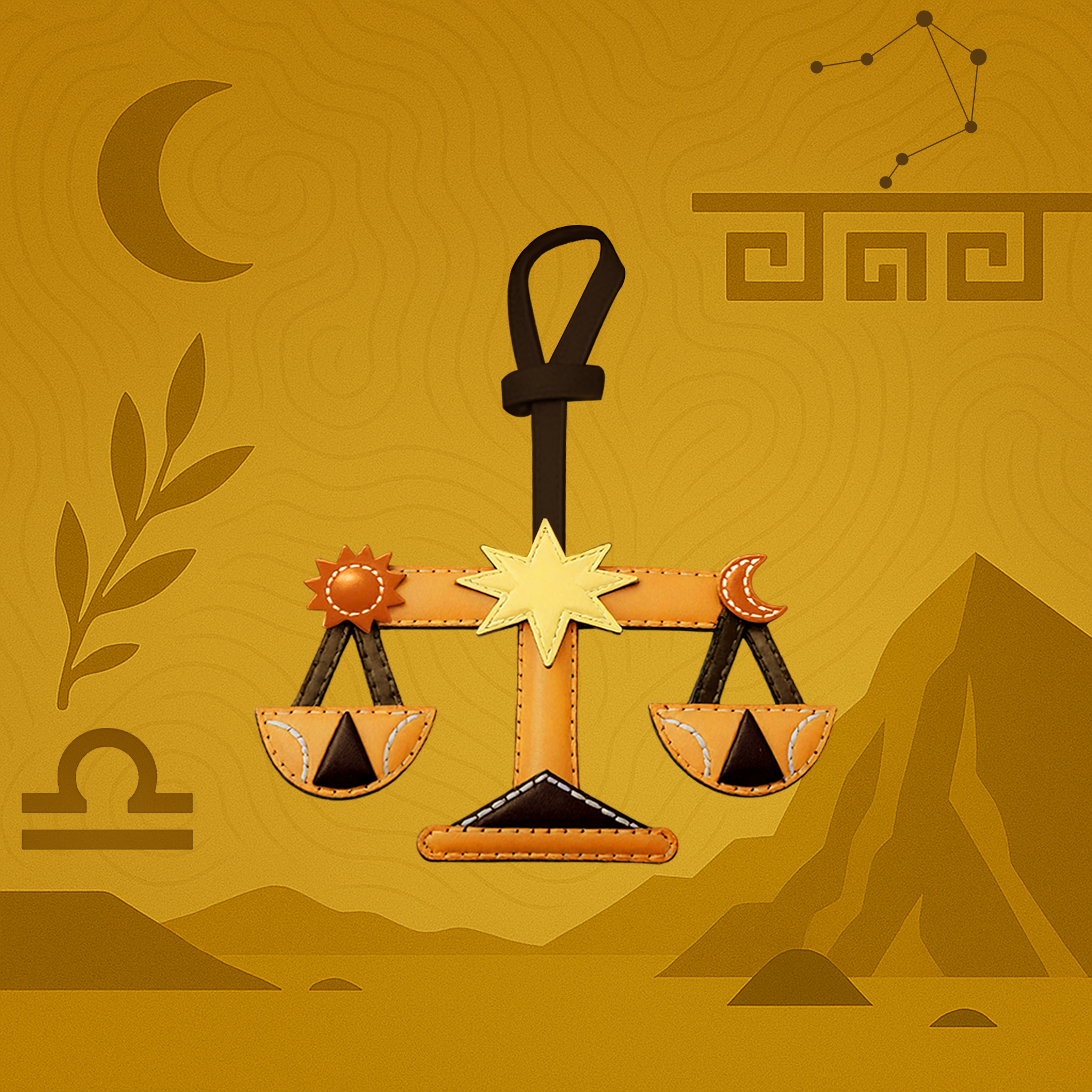 Libra - Zodiac Horoscope Leather Charm