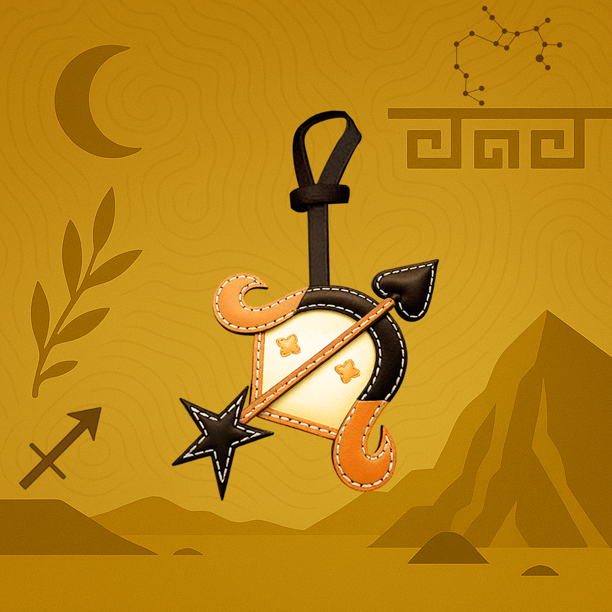 Sagittarius - Zodiac Horoscope Leather Charm
