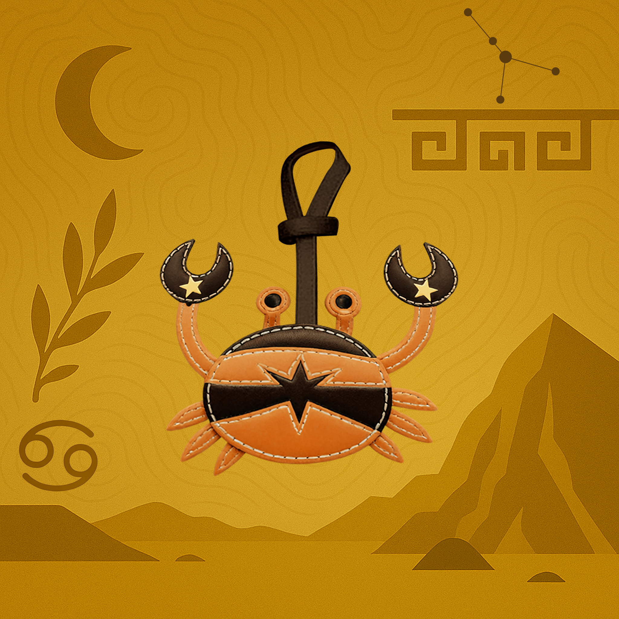 Cancer - Zodiac Horoscope Leather Charm