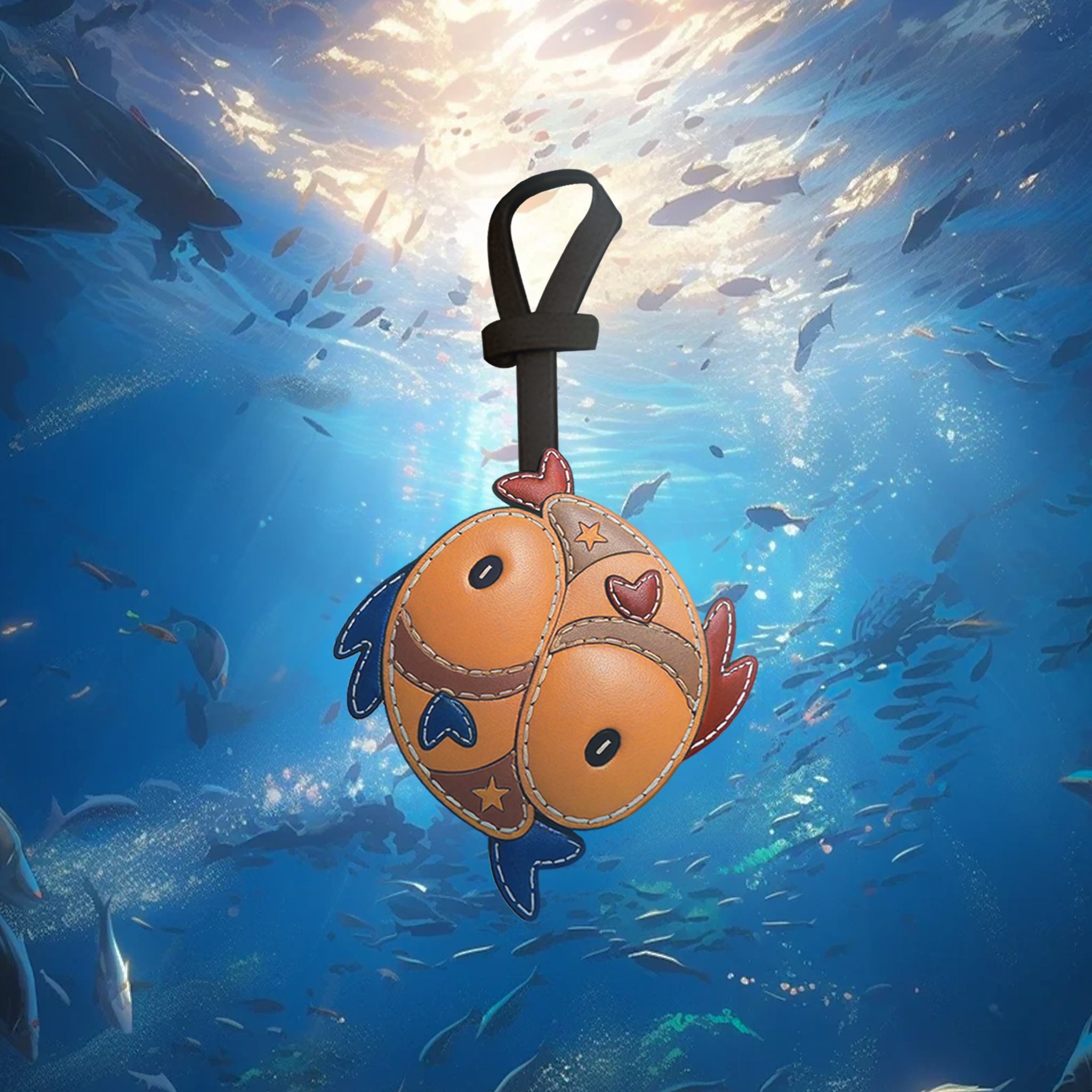 Pisces - Zodiac Horoscope Leather Charm
