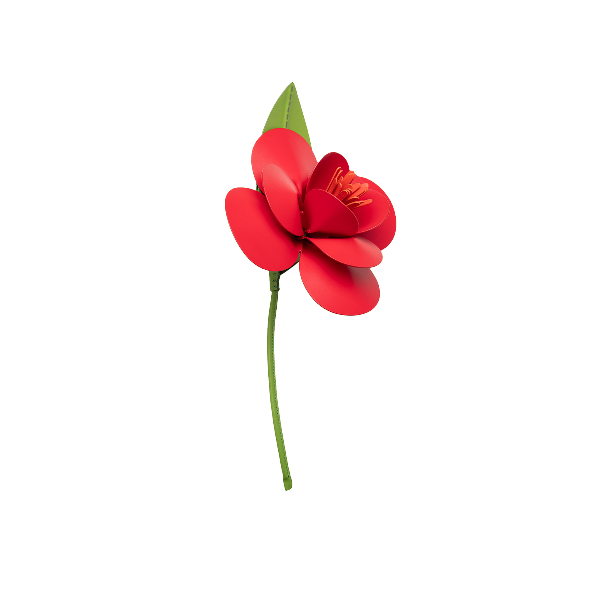 RED CAMELIA BAG CHARM