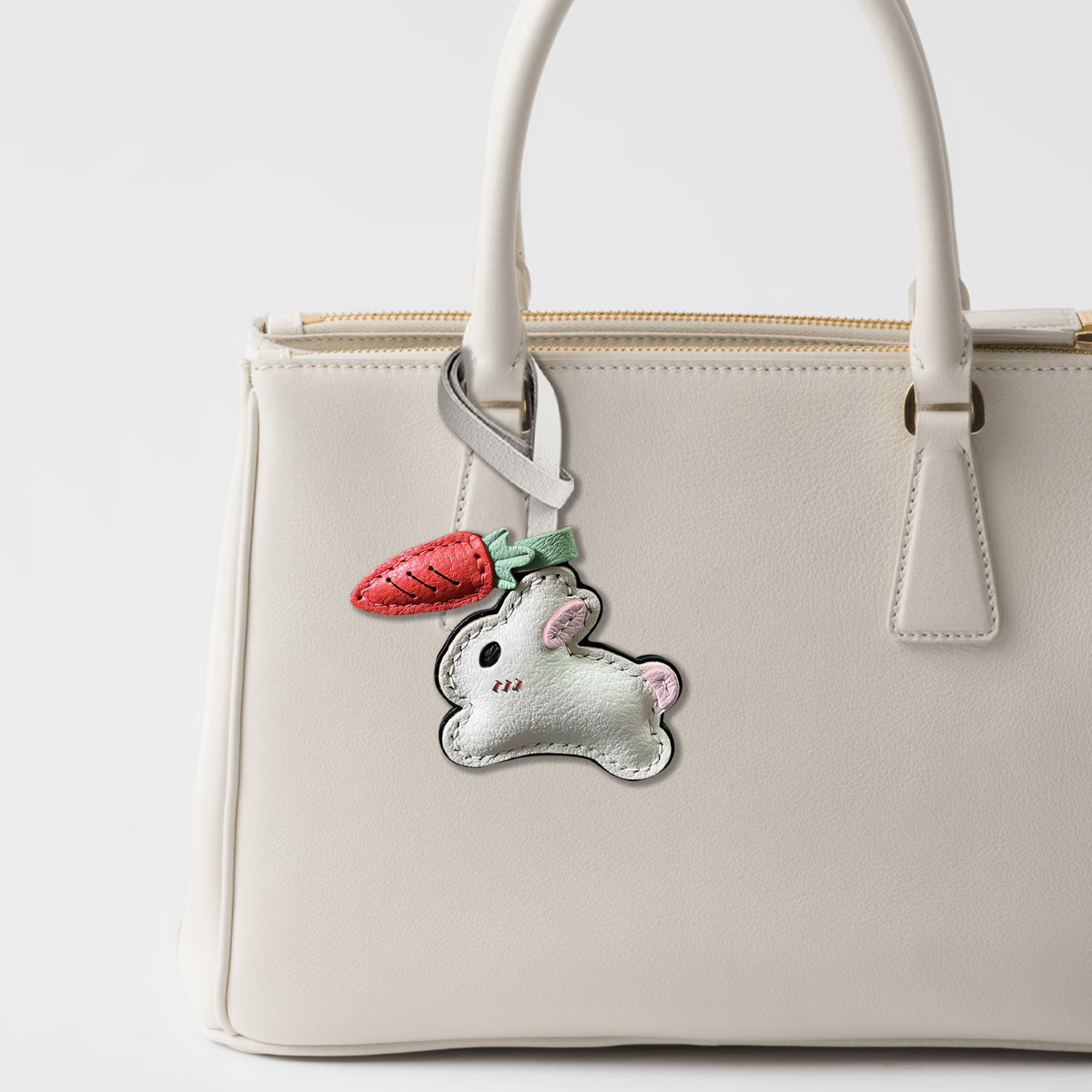 RABBIT WITH CARROT BAG CHARM