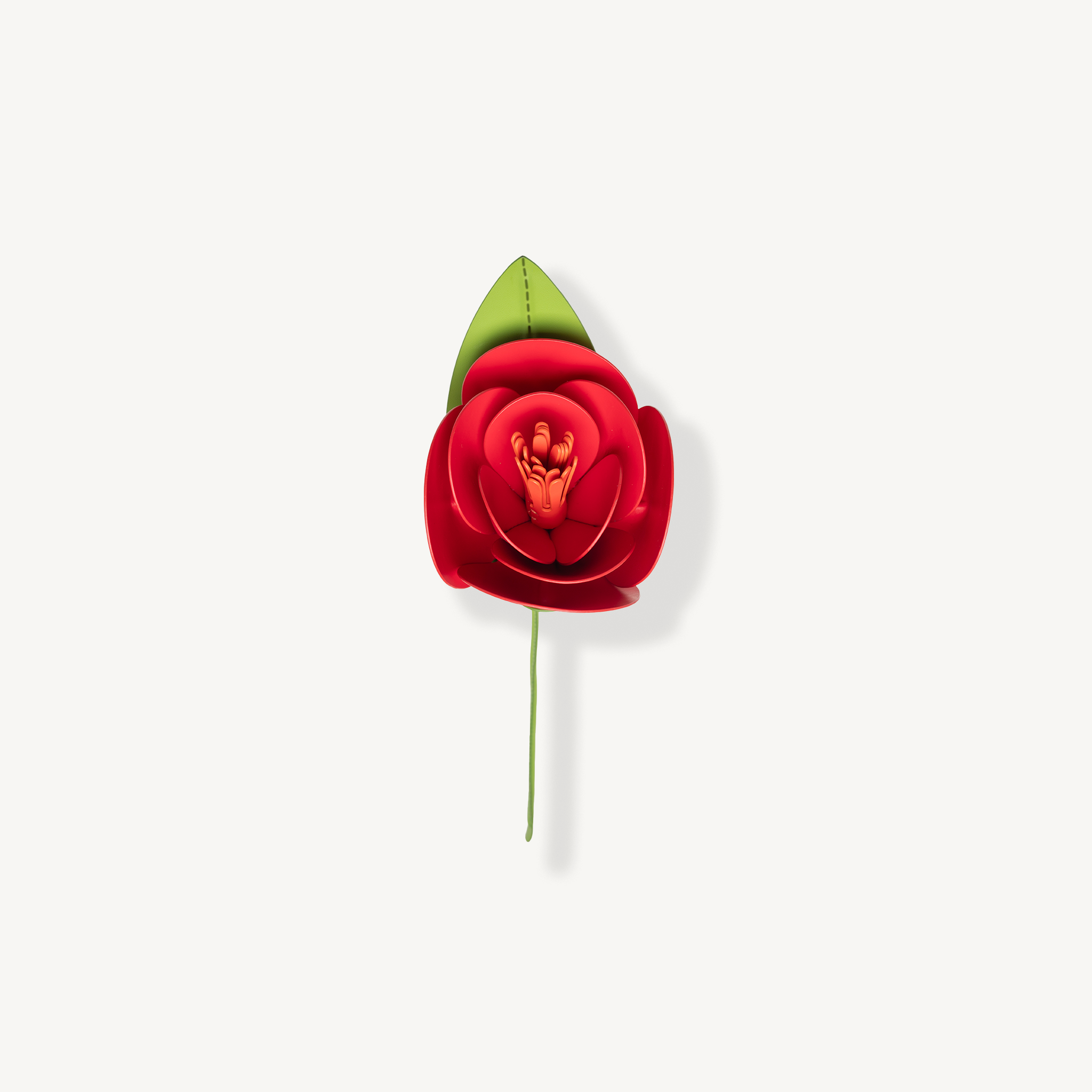 RED CAMELIA BAG CHARM