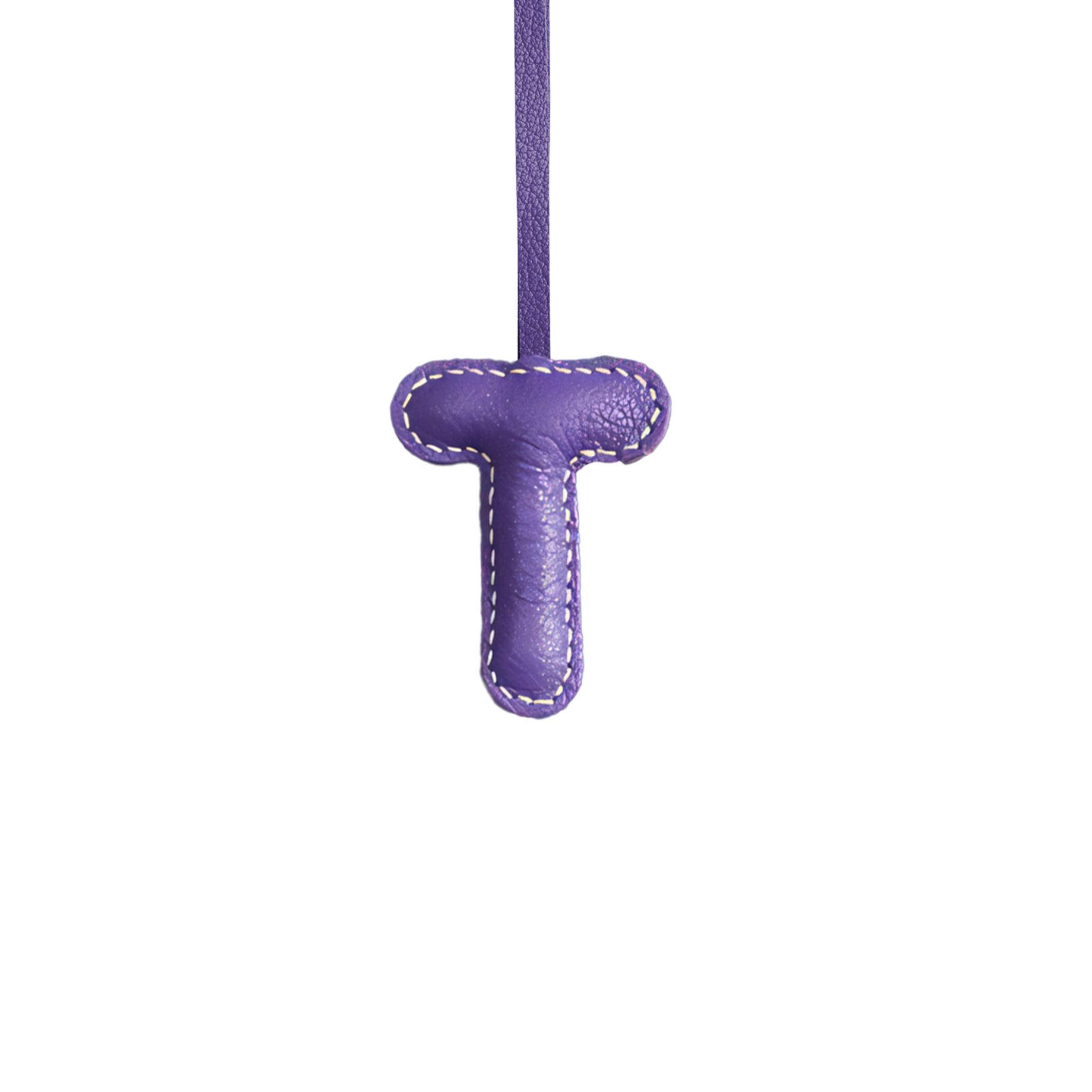 LEATHER INITIALS BAG CHARM