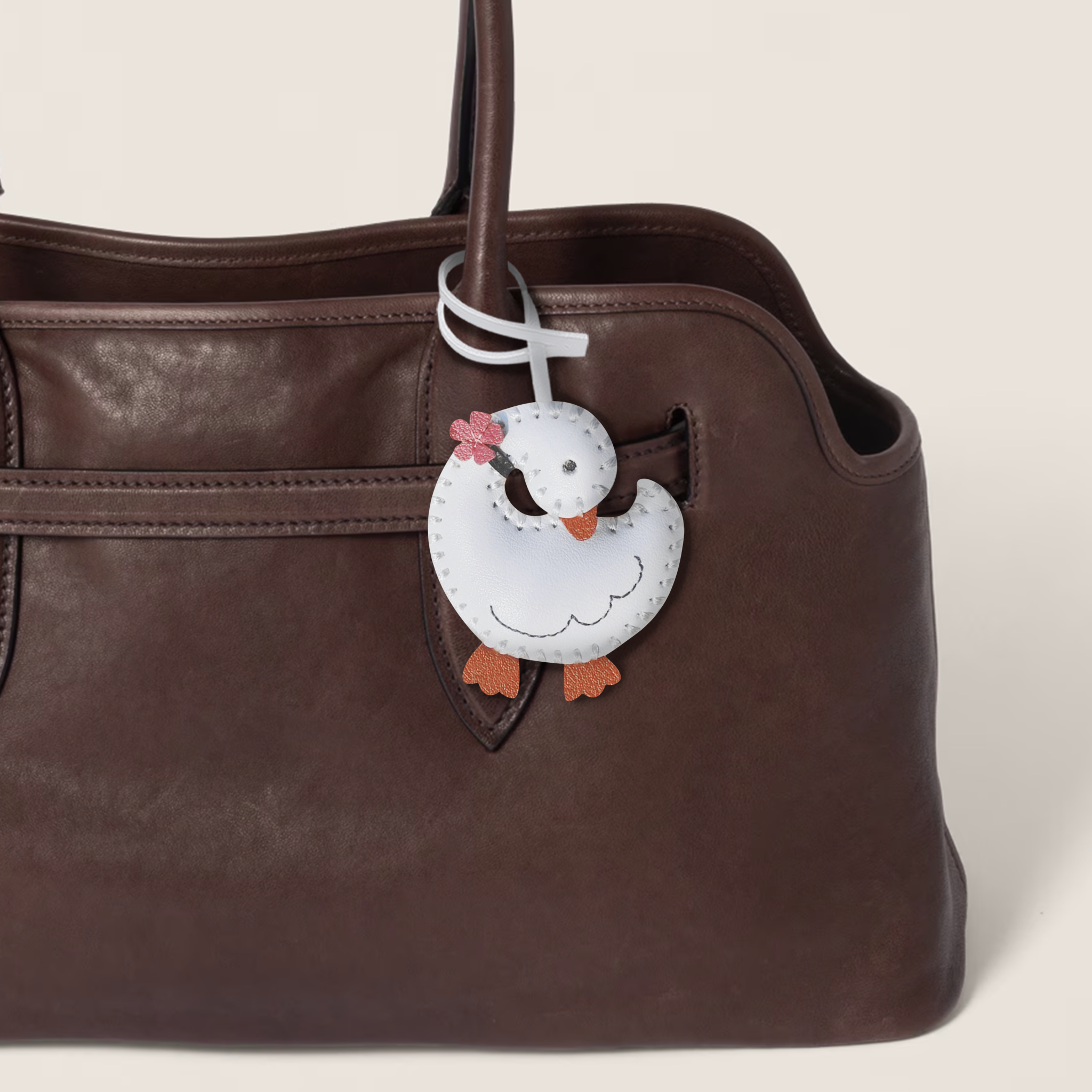 WHITE DUCK BAG CHARM