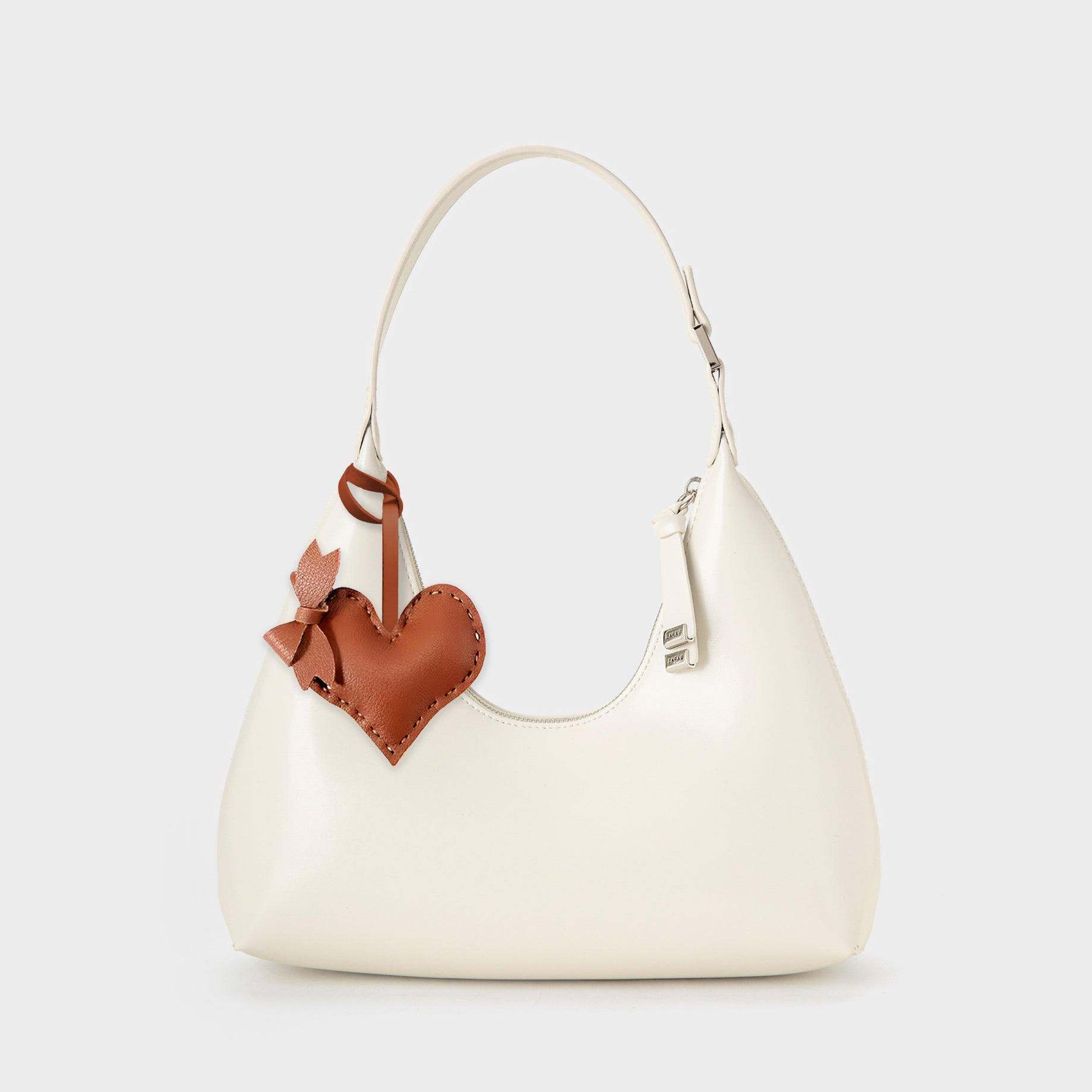 BROWN HEART BAG CHARM