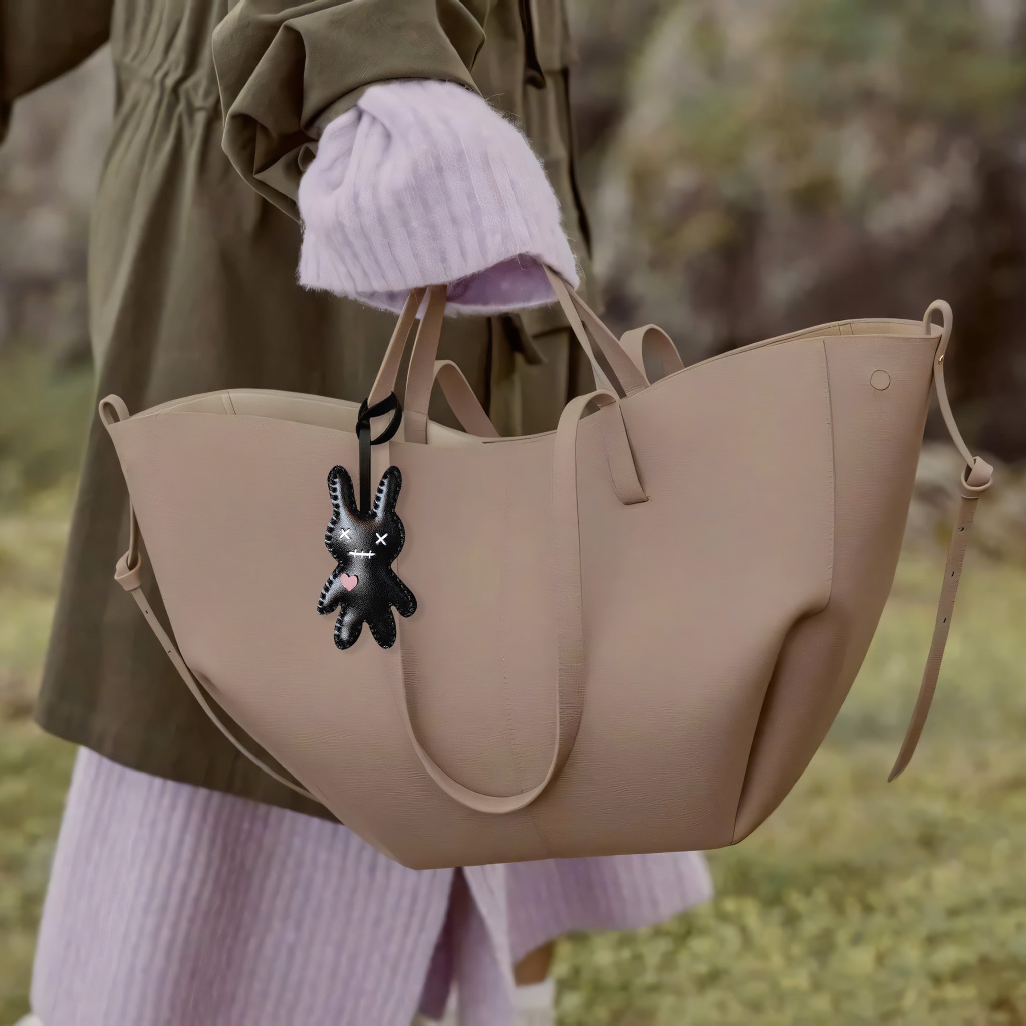 BLACK RABBIT BAG CHARM
