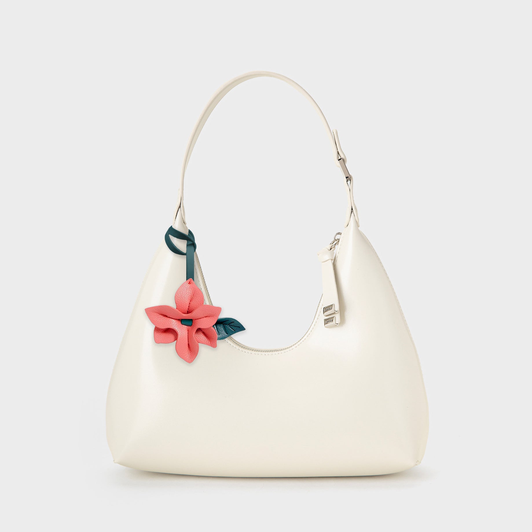 CORAL FLOWER BAG CHARM