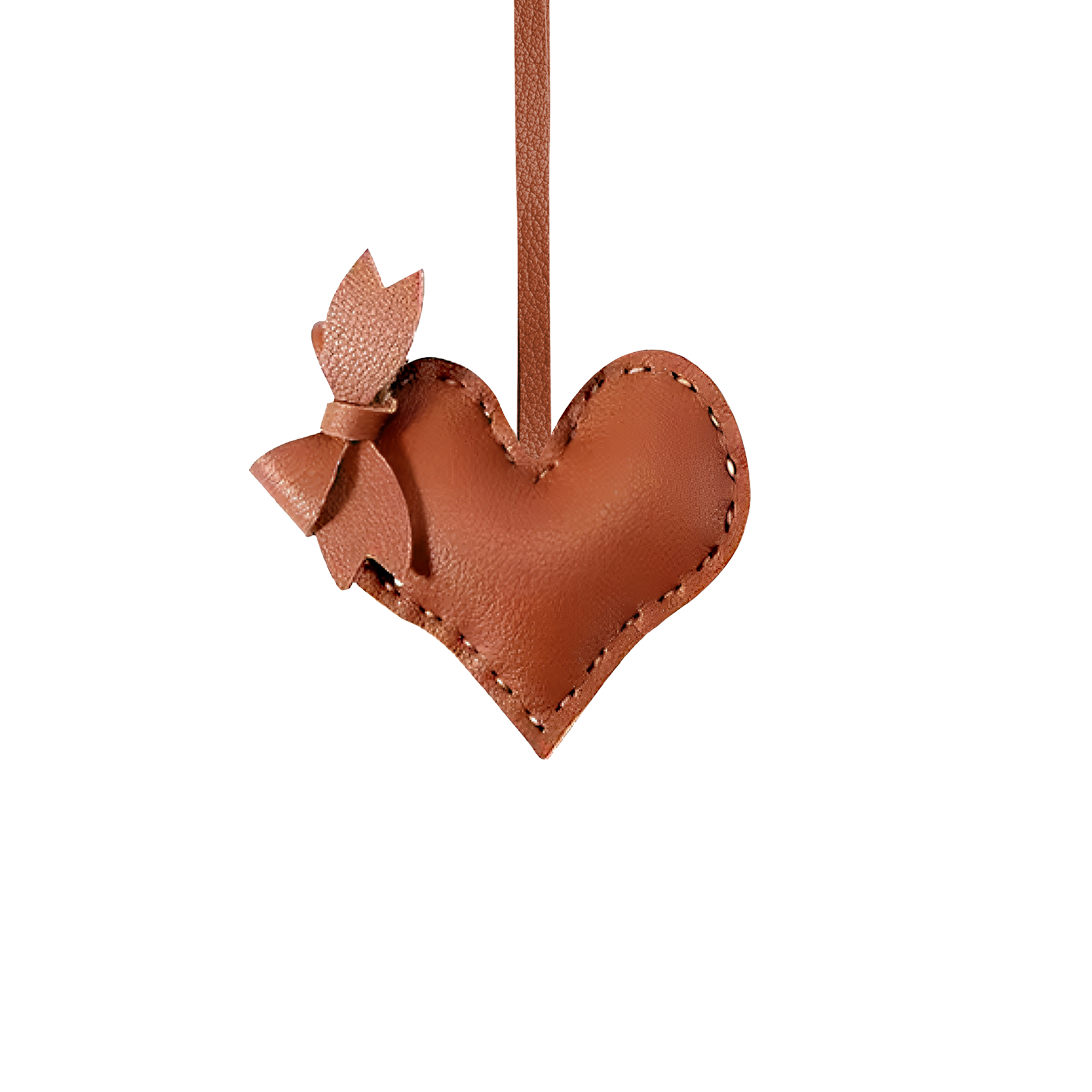 BROWN HEART BAG CHARM
