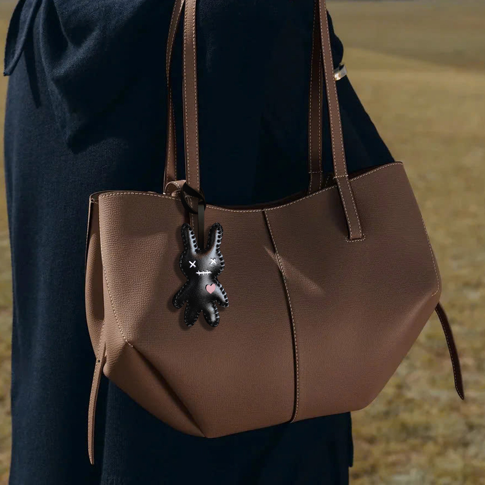 BLACK RABBIT BAG CHARM