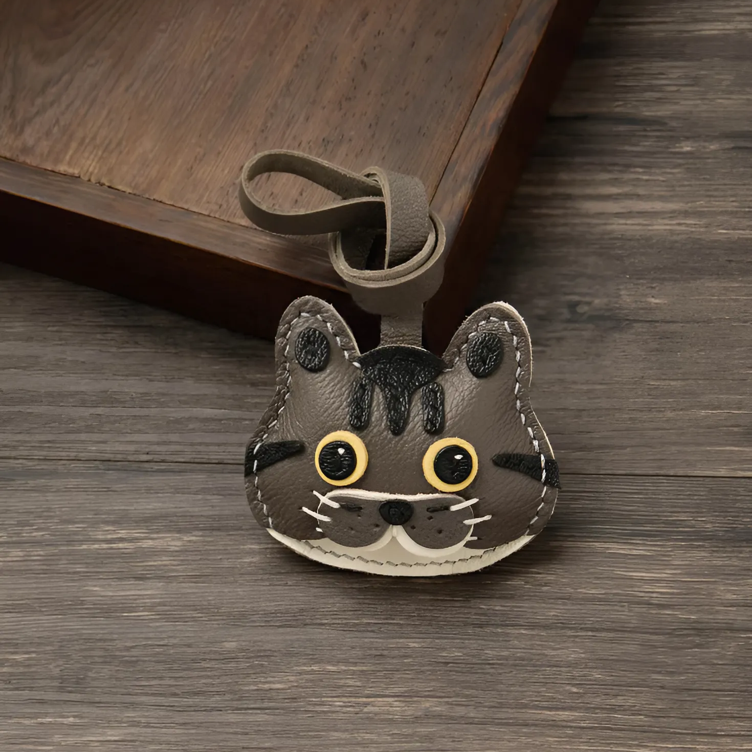BROWN CAT BAG CHARM