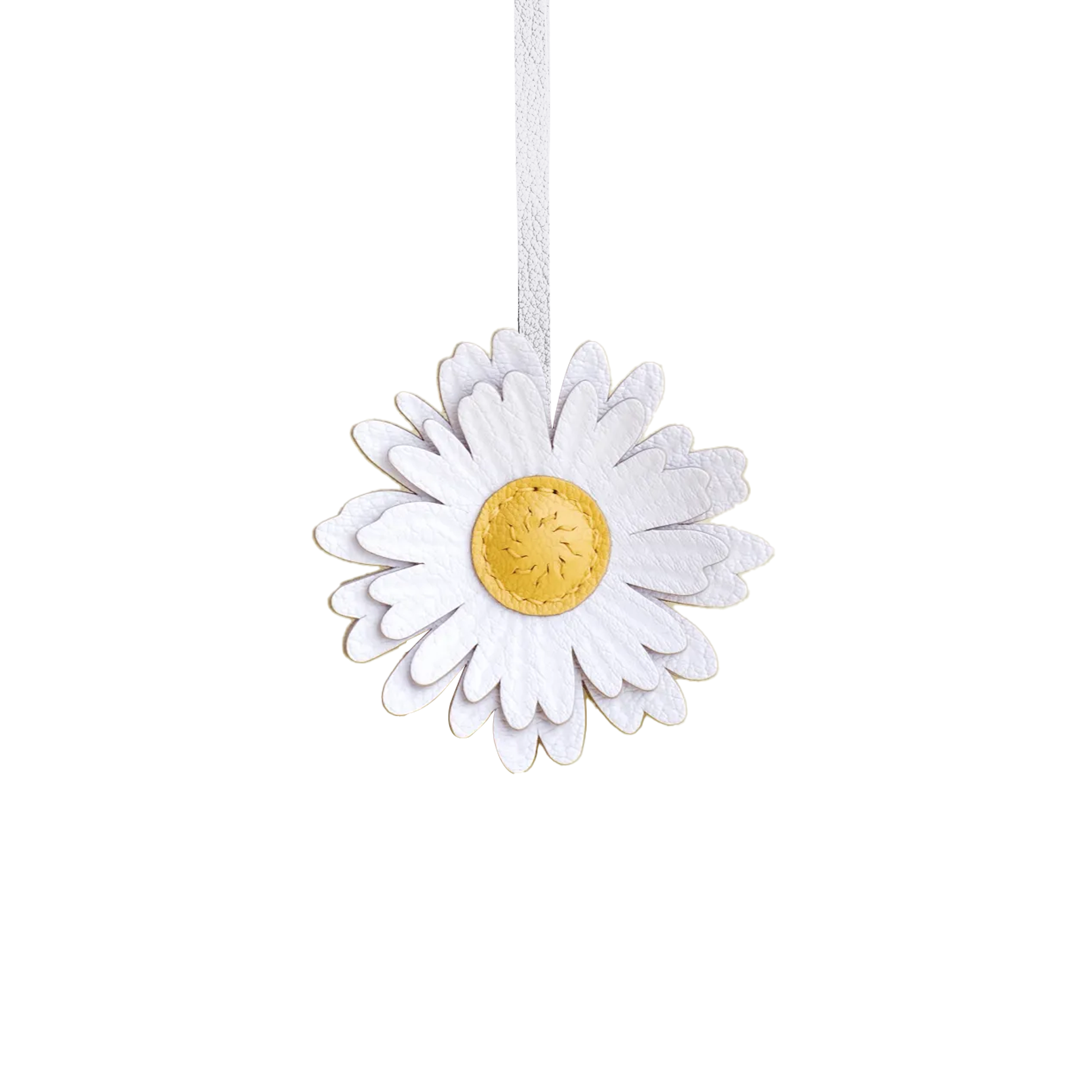 WHITE DAISY BAG CHARM