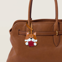 SHIBA WITH HEART BAG CHARM