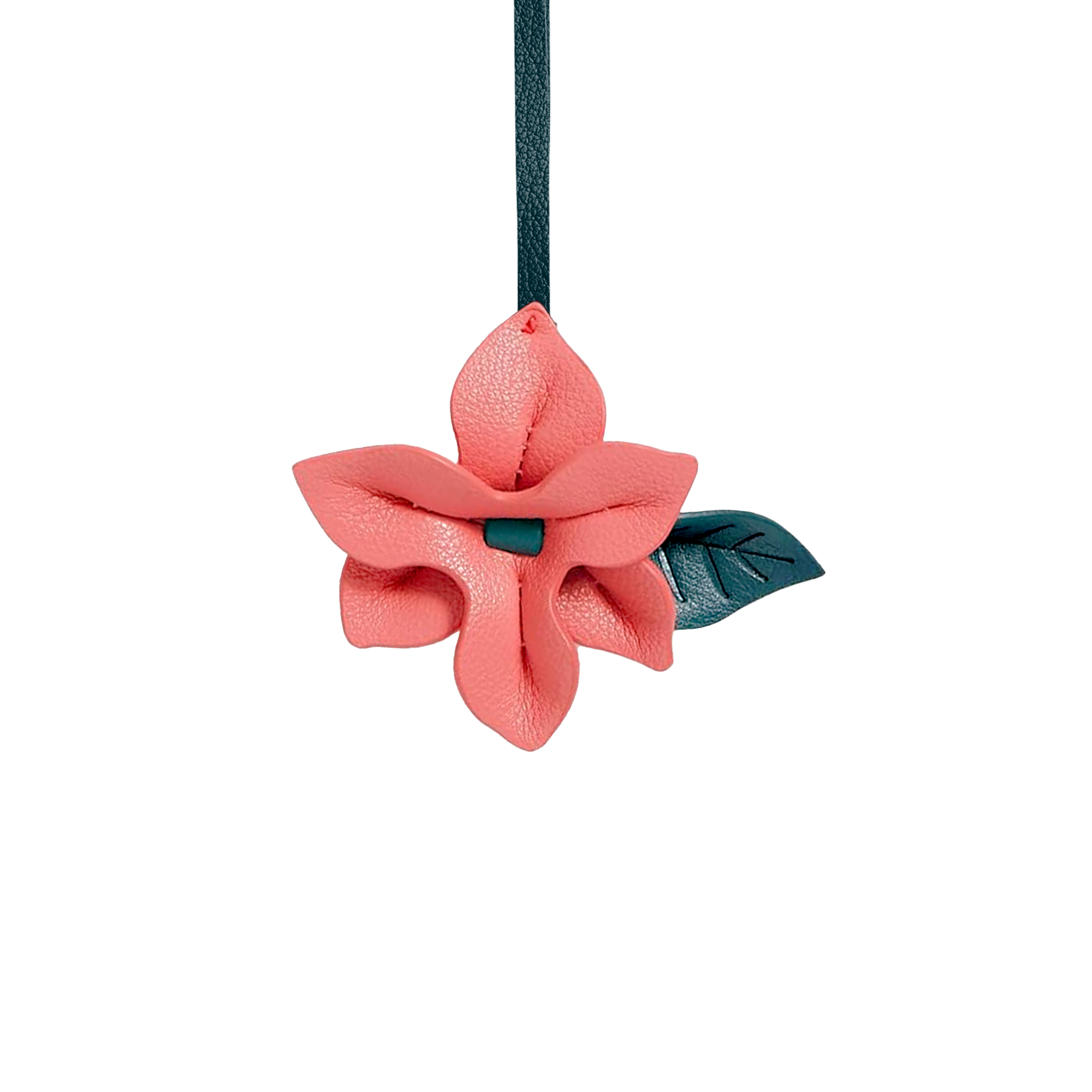 CORAL FLOWER BAG CHARM