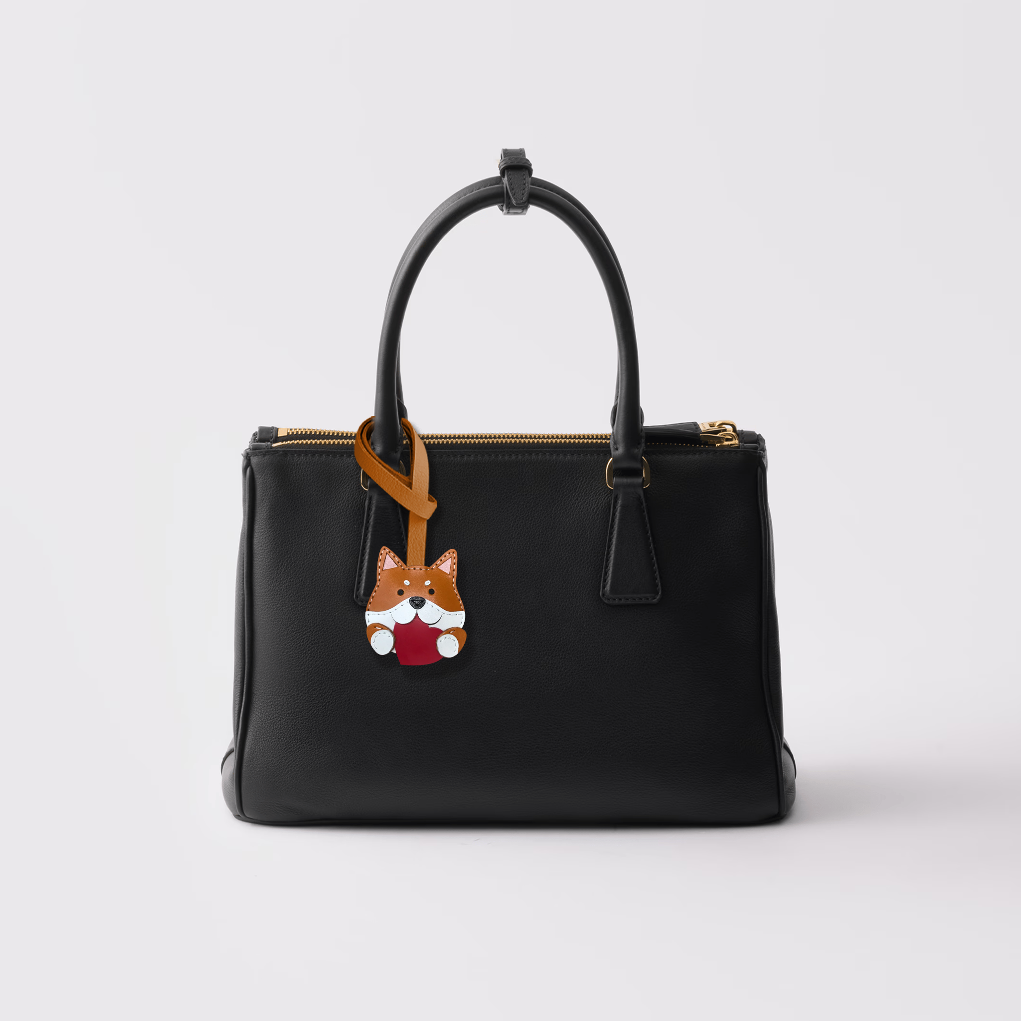 SHIBA WITH HEART BAG CHARM