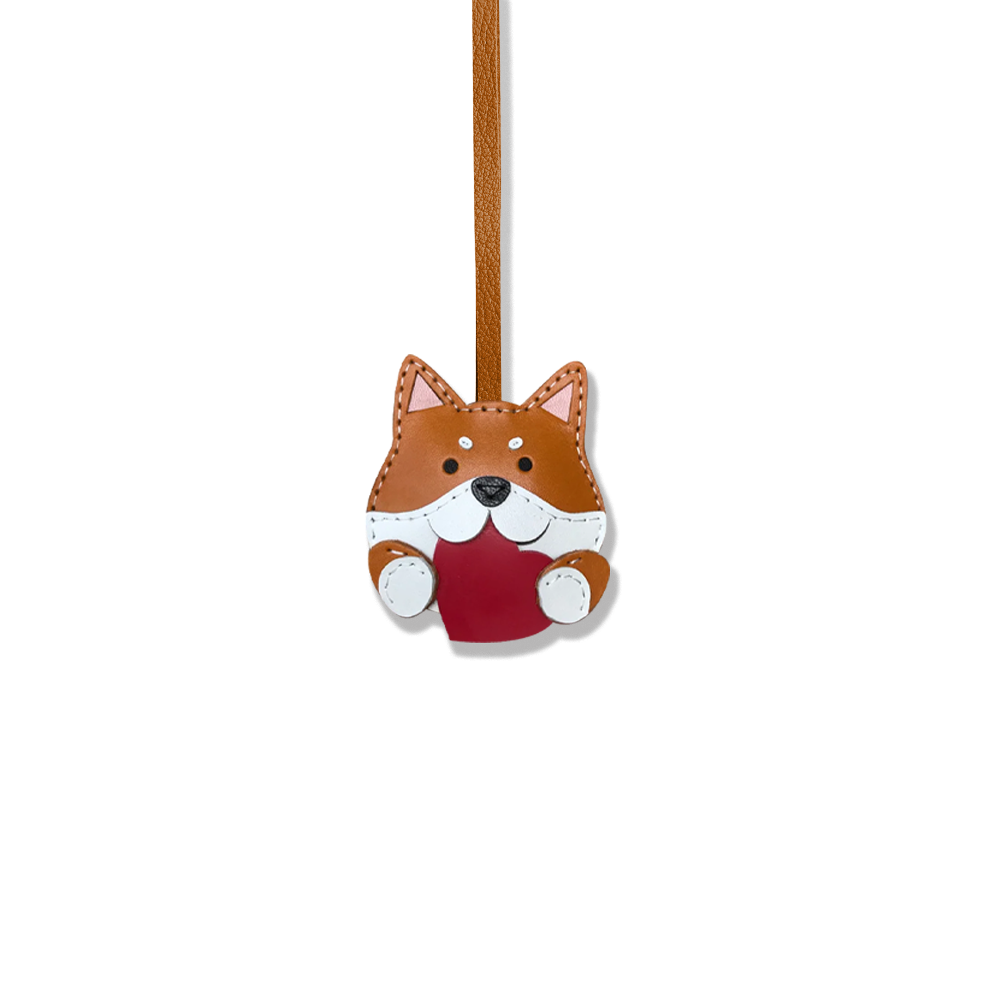SHIBA WITH HEART BAG CHARM