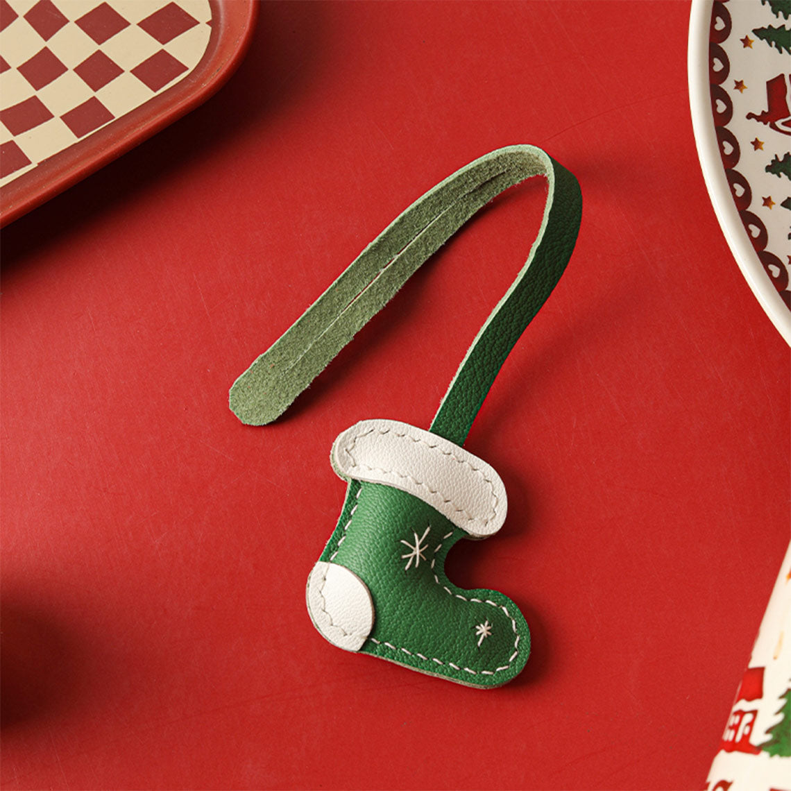 POPSEWING® Leather Christmas Sock Keychain DIY Kit