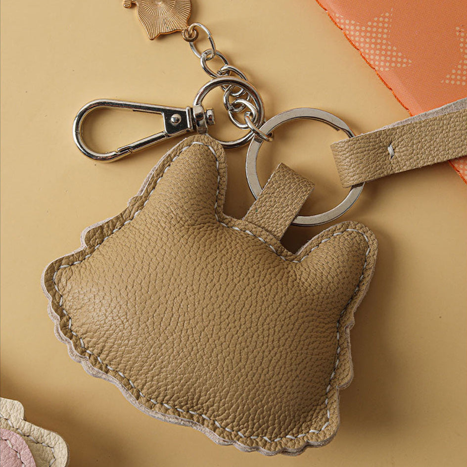 POPSEWING® Sheep Leather Little Cat Keychain DIY Kit