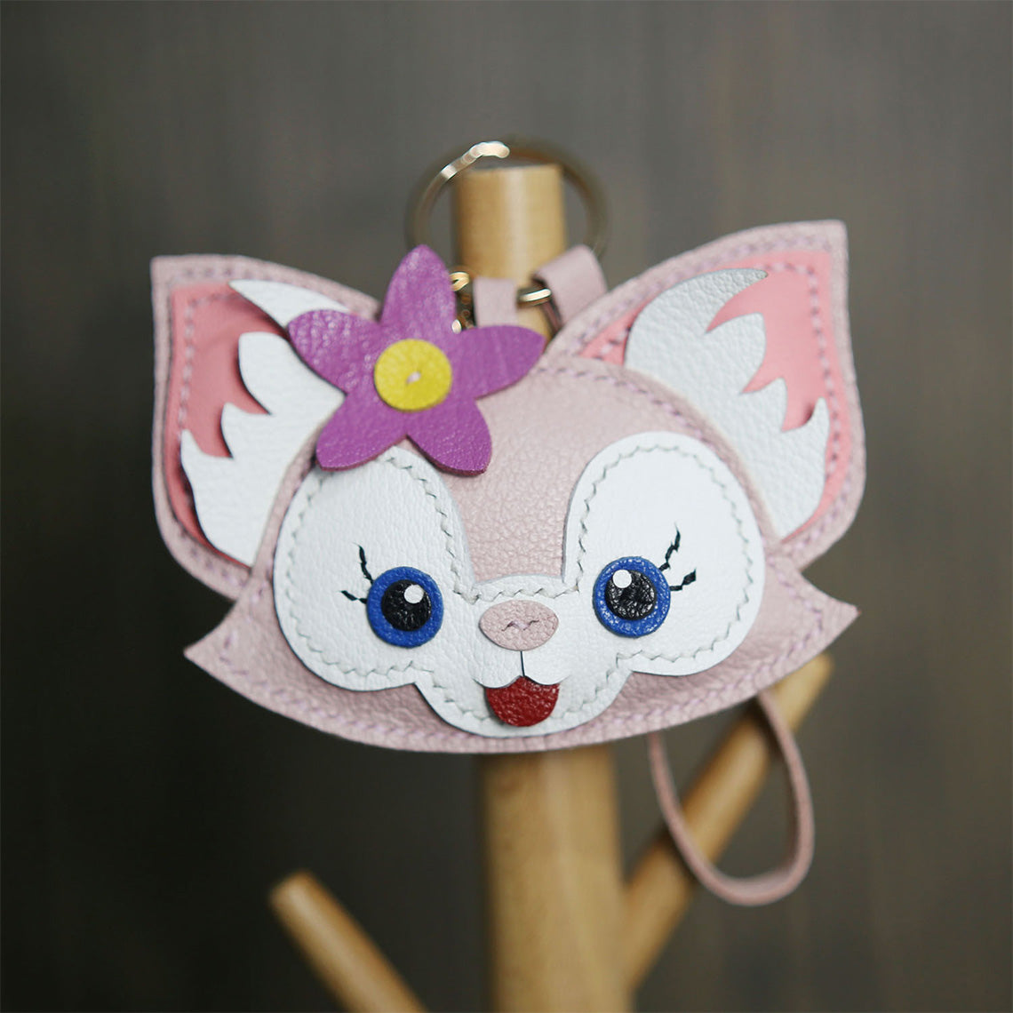 POPSEWING® Leather Pink Fox Keychain DIY Kit