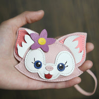 POPSEWING® Leather Pink Fox Keychain DIY Kit