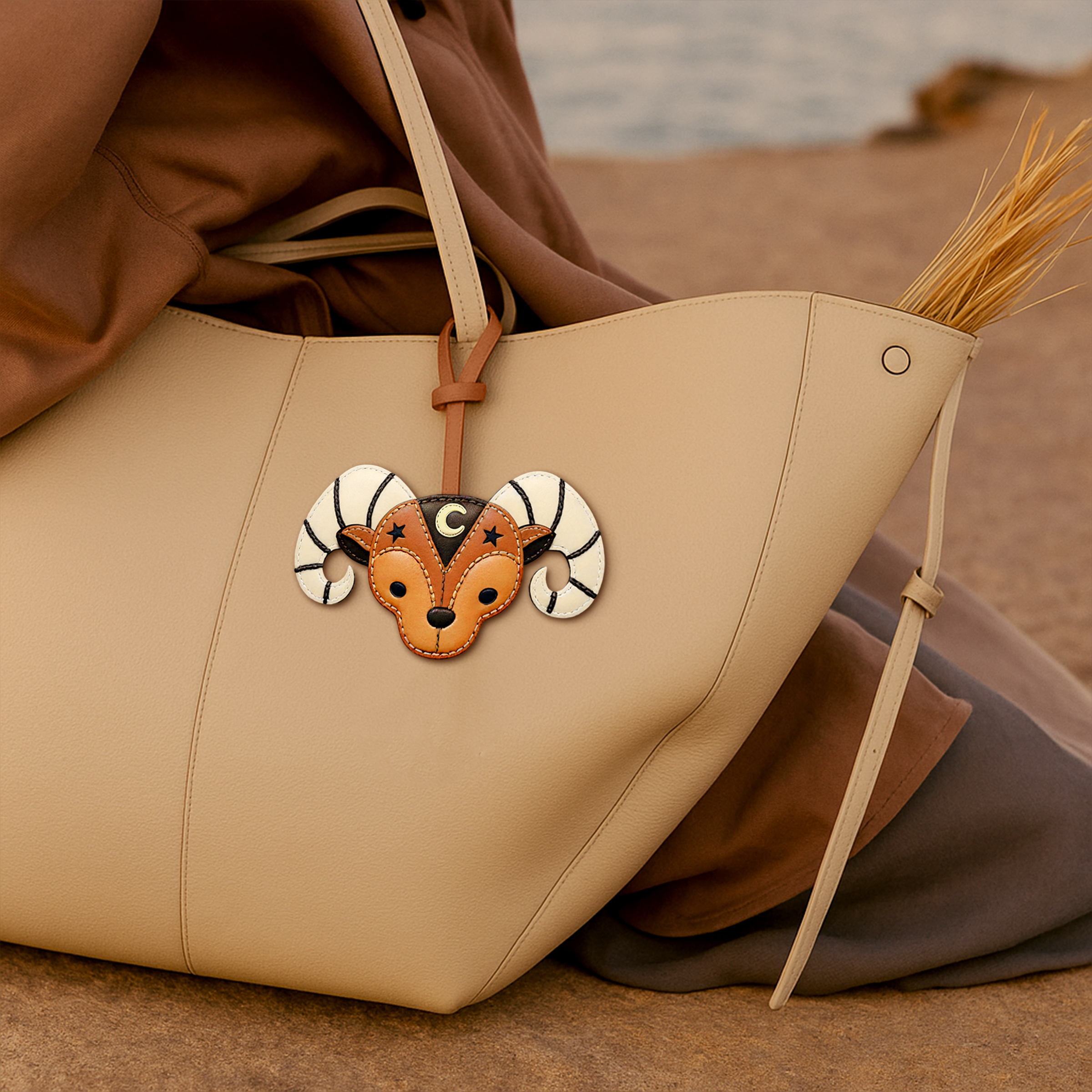 Aries - Zodiac Horoscope Leather Charm