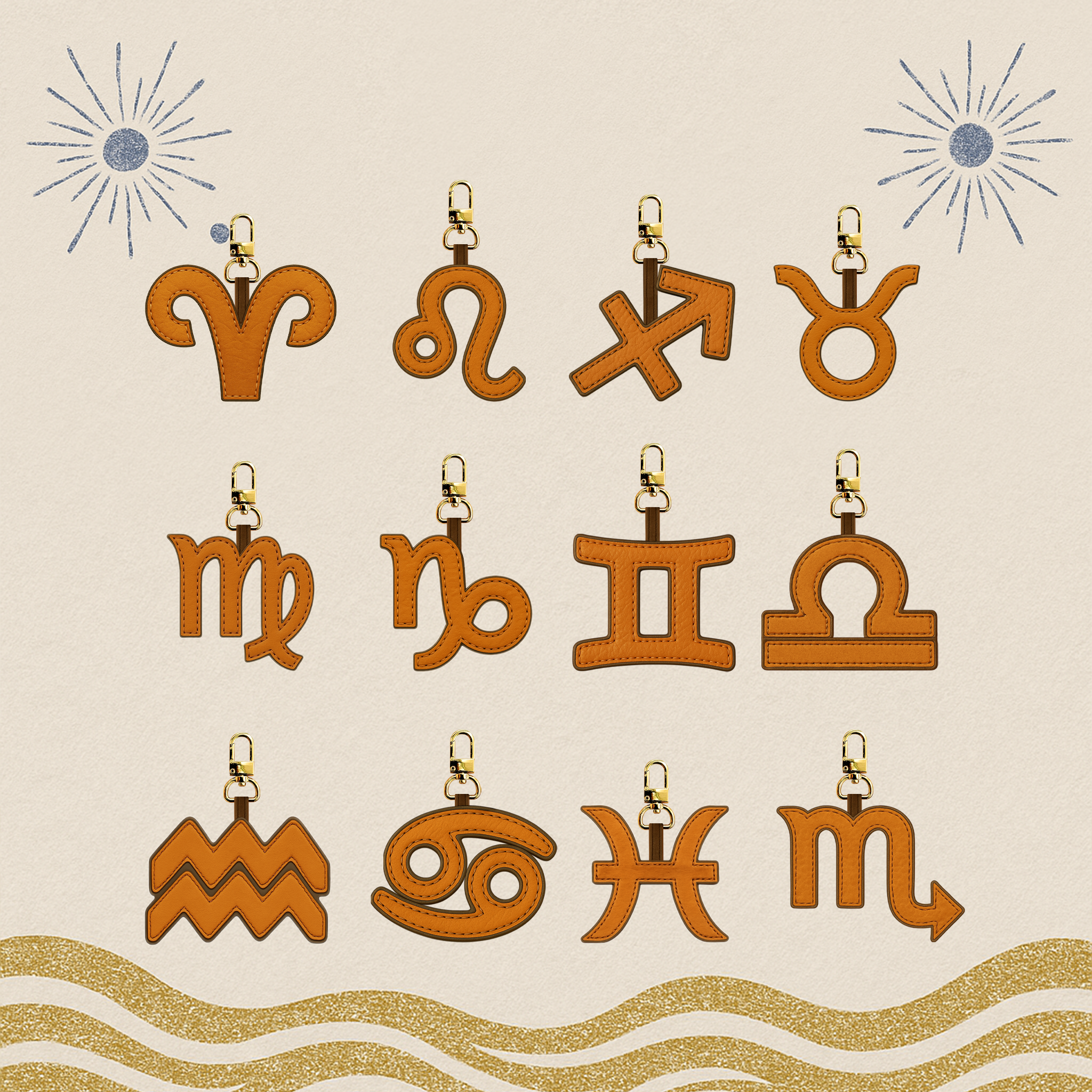ZODIAC HOROSCOPE LEATHER CHARM