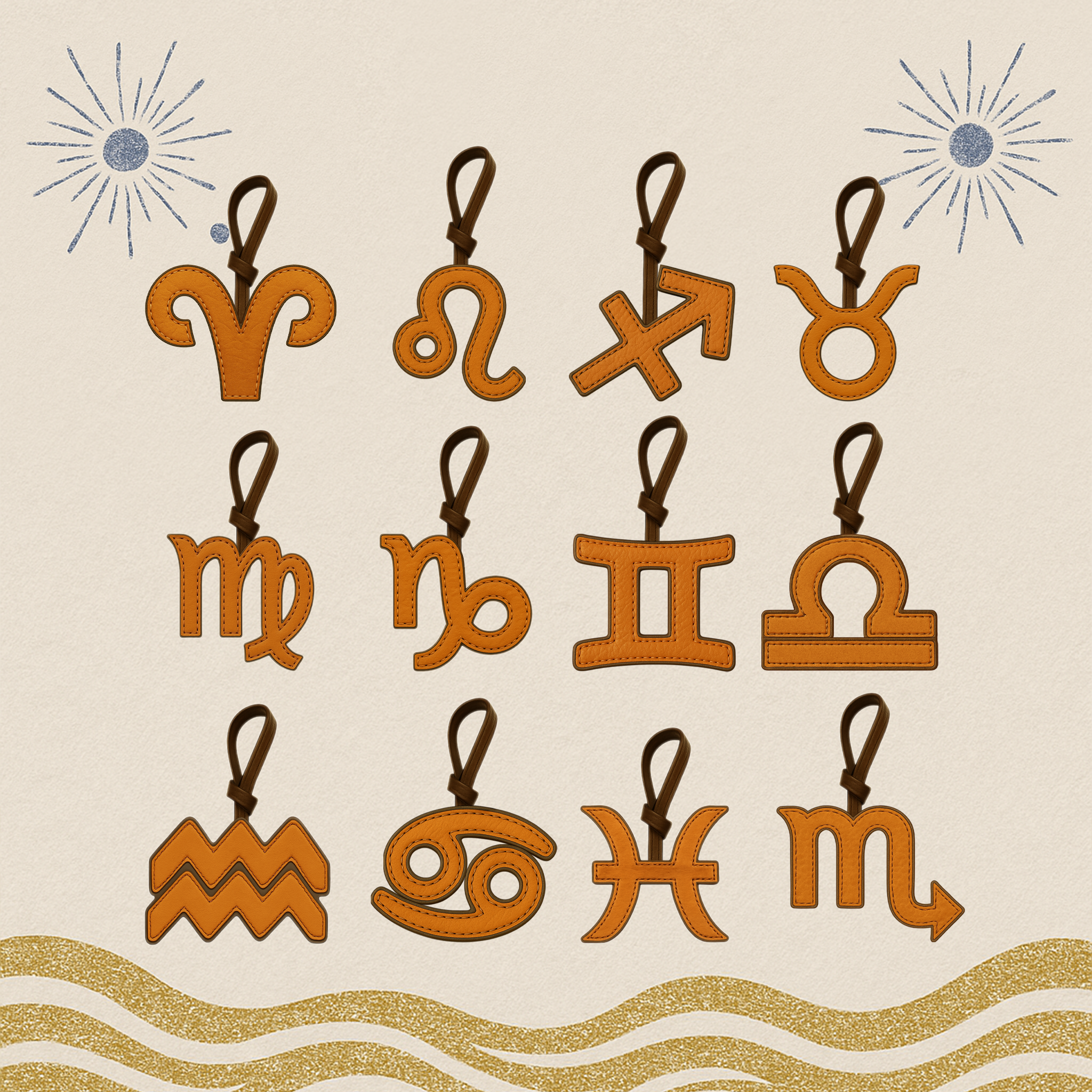 ZODIAC HOROSCOPE LEATHER CHARM