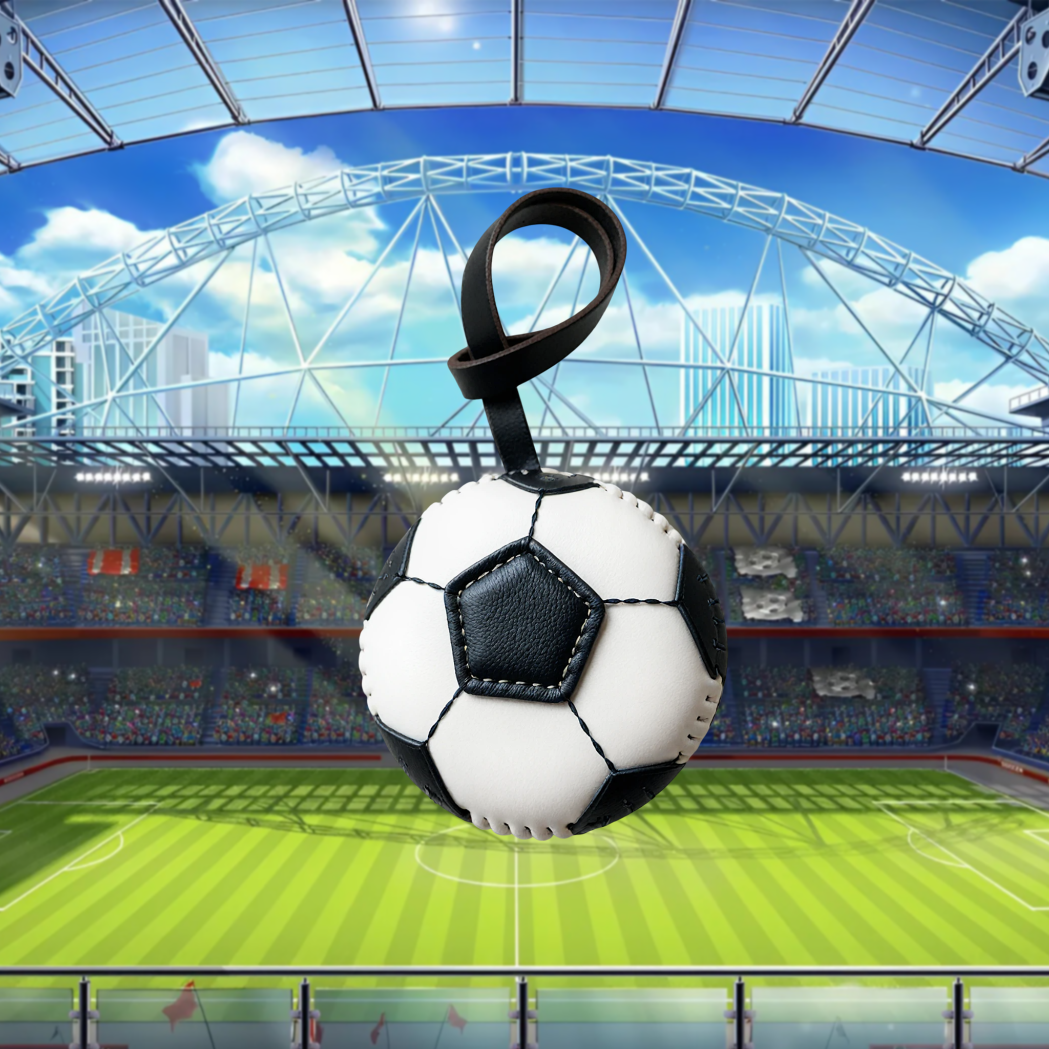SOCCER - LEATHER BAG CHARM