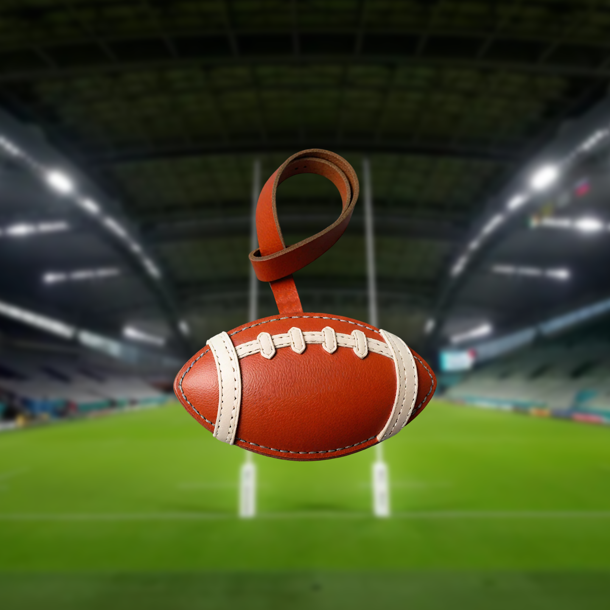 FOOTBALL - LEATHER BAG CHARM