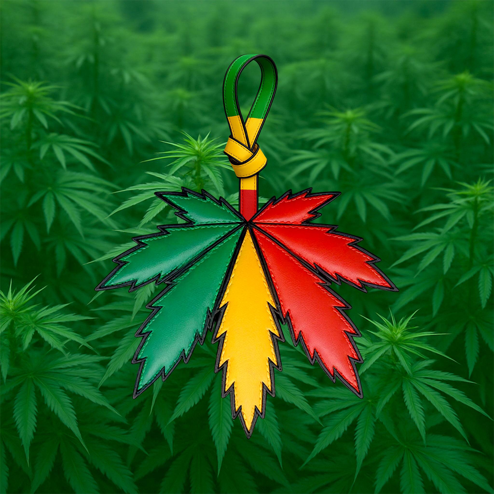 CANNABIS LEAF BAG CHARM