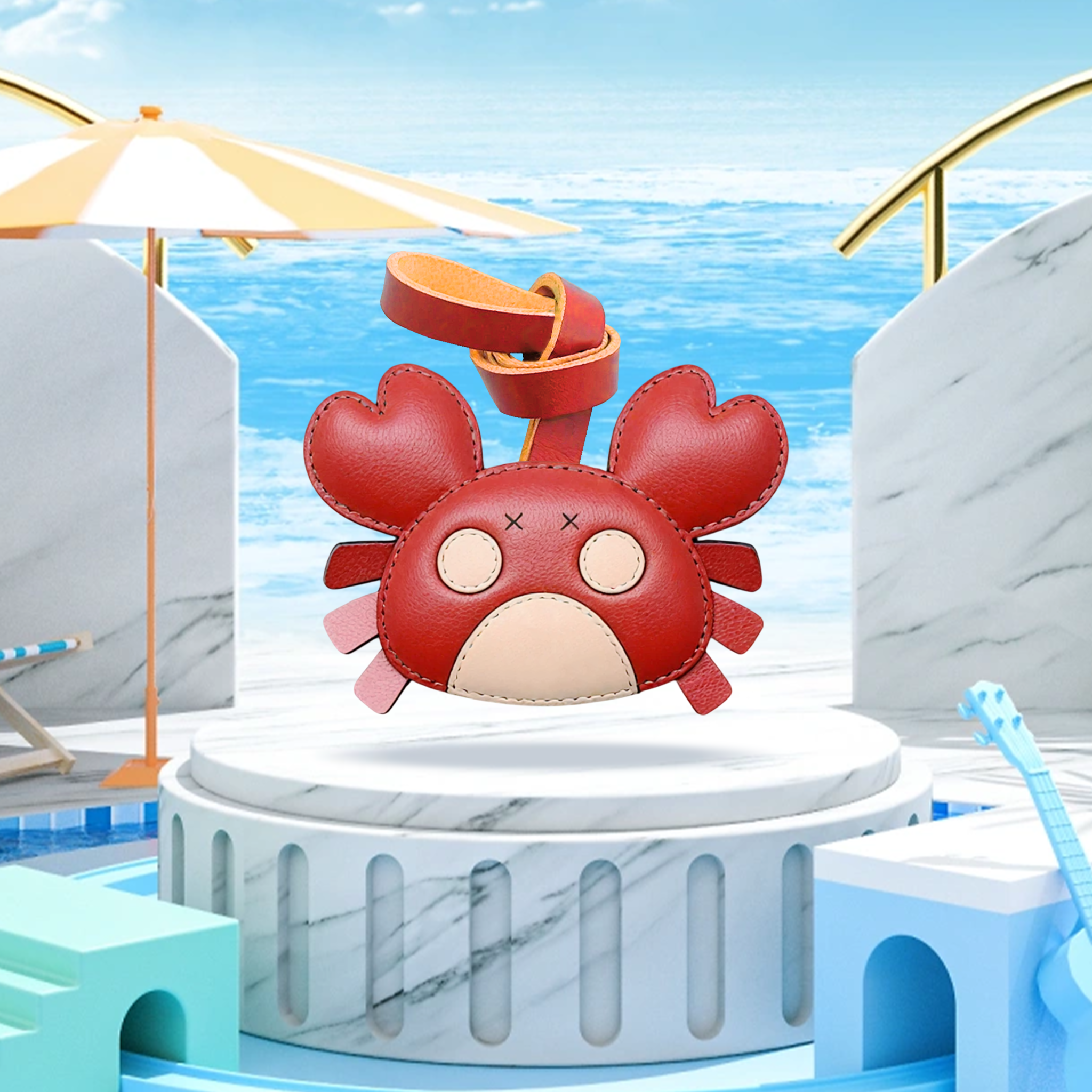 RED CRAB BAG CHARM
