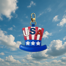 U.S.A HAT LETTER BAG CHARM