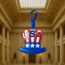 U.S.A HAT LETTER BAG CHARM