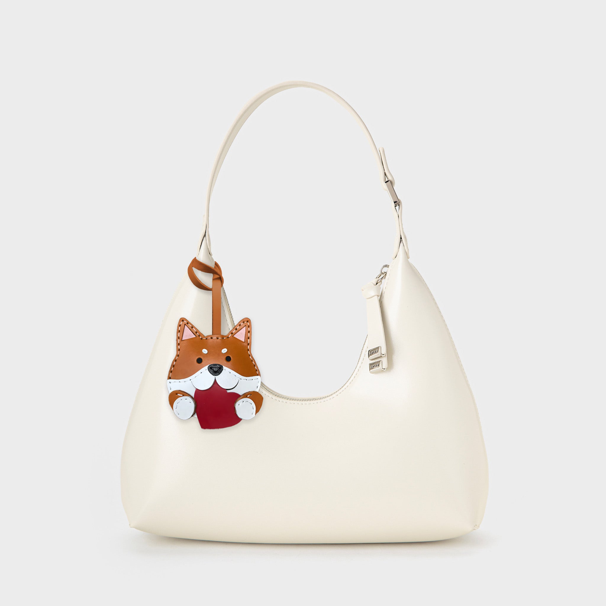 SHIBA WITH HEART BAG CHARM