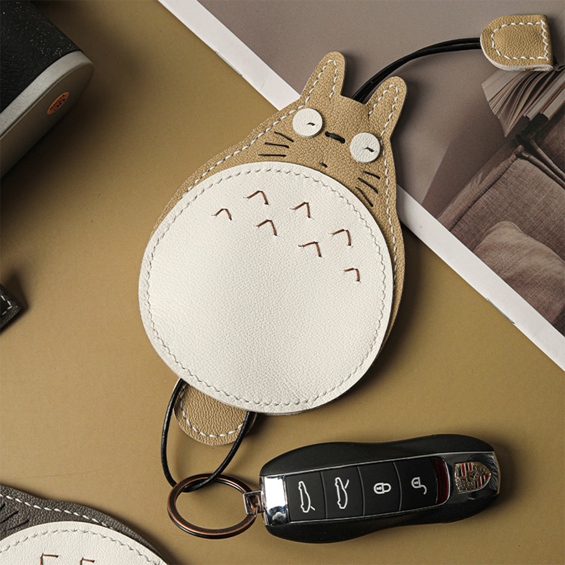POPSEWING® Sheep Leather Totoro Cat Charm DIY Kit