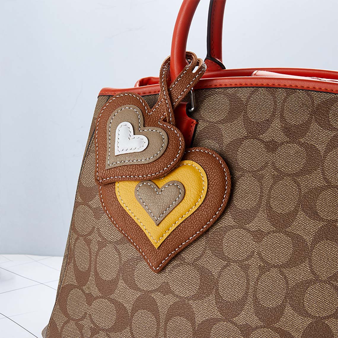 DOUBLE HEART BAG CHARM