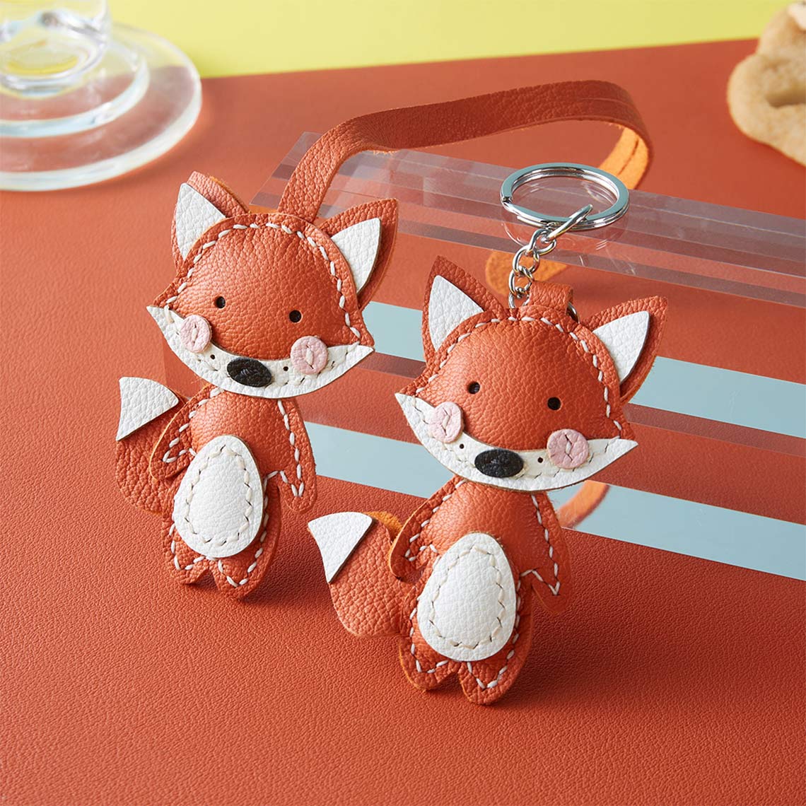 POPSEWING® Sheep Leather Little Fox Keychain DIY Kit